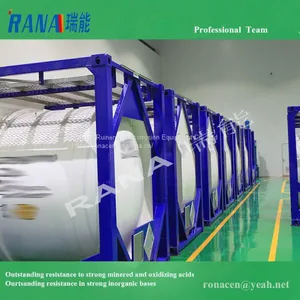Factory Directly Offer High-pure 20 Feet ISO Tank Steel Lining PTFE/ PFA/ ETFE Anticorrosive Equipment With Long Service Life 15-20 Years Industrial Chemical Storage Tank Movable Portable Container and Pressure Vessel thumbnail-1