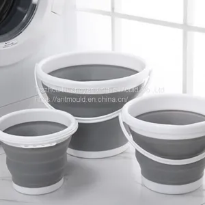 Plastic Folding Bucket Mould Portable Outdoor Folding Water Car Washing Mould Plastic Injection Mould thumbnail-4
