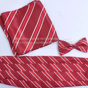 Custom Silk Woven Cummerbunds Custom Cummerbunds Custom Red Cummerbunds thumbnail-1