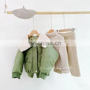 6042 Baby Clothes Girls Lamb Wool Turndown Collar Down Coat Jacket thumbnail-6