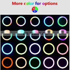 Amazon Hot Desktop RGBW Selfie Ring Light Living Streaming Video 32 Colors Available Led Light With Tripod thumbnail-5