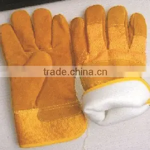 the Best Selling Cow Split Leather Full Palm Gloves/low-price Leather Gloves thumbnail-1