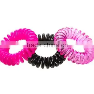 Mix Color Phone Cord Twisted Plastic Gummy Hair Bobbles Elastics Ponytail Hold thumbnail-3