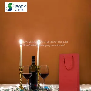 Custom White Cardboard Single Bottle Red Wine Bag Gift Packaging Bag thumbnail-4