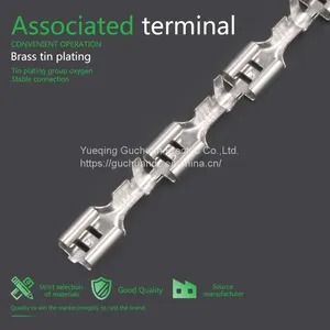 DJ622-6.3 Self-locking Plug Spring Straight Terminal Block Brass Tin Plated Straight Strap Connector thumbnail-5