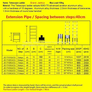 Single Telescopic Ladder Add Length Extension Pipe thumbnail-2