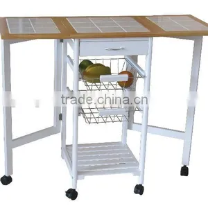 Wooden Kitchen Furniture Trolley Cart thumbnail-1