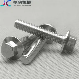 304 Stainless Steel Flange Bolts GB5787/GB5789 Hexagonal Flange Knurled Bolts thumbnail-1