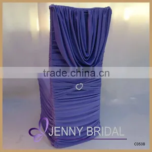 C053 Light Pruple Elegant Cheap Spandex Chair Cover for Weeding thumbnail-2