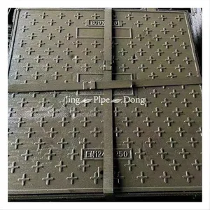 Ductile Iron Temporary Manhole Cover 800*900mm & 900*1000mm Black Durable Round Shape for Road Drainage thumbnail-2