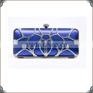 Pink Box Shape Crystal Studded Ladies Evening Bags Crystal Clutch thumbnail-3