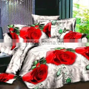 3D Red Rose Disperse Printing Bedding Set thumbnail-1