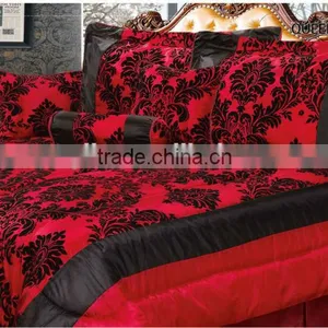 Flocked Polyester Duvet Cover Comforter Set thumbnail-1