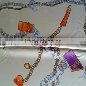 Ladies Woven Twill Digital Printed Silk Scarf thumbnail-2