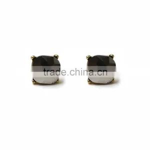 High Quality Cool Black Single Crystal Stone Jewelry Men Daily Wear Stud Earrings thumbnail-1
