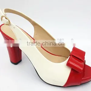New High Class Mix Color Middle Heel Slingback Sandals for Office Lady thumbnail-2