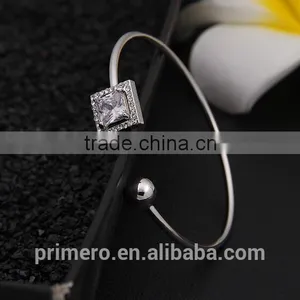 Luxury Square Cubic Zircon Bracelet Bangle for Women 18K Rose Gold Plated Jewelry thumbnail-6