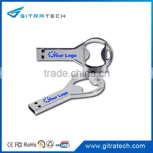 Bottle Opener Stainless Steel USB Flash Drive Key Shape With Logo and Lanyard thumbnail-1
