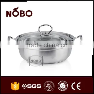 China Factory Stainless Steel Soup Pot With Glass Lid thumbnail-1