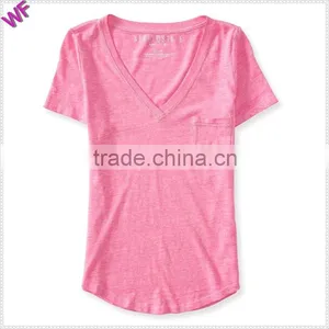 Chest Pocket t Shirt V-neck T-shirt Printed Logo t Shirt China Wholesale t Shirt Apparel thumbnail-2