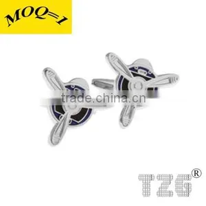 Fashion Stainless Steel Air Screw Cuff Link thumbnail-1