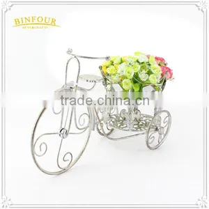 Metal White Round Holder Gardening Flower Pot thumbnail-1