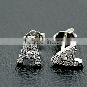 Infinite Factory Direct Sale 925 Sterling Silver Earrings Letter Shape A-Z Silver Earrings thumbnail-2