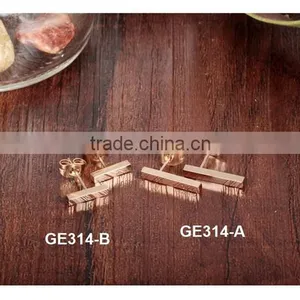 Stainelss Steel Rose Gold Clip Rectangle Earring Imported From China thumbnail-5