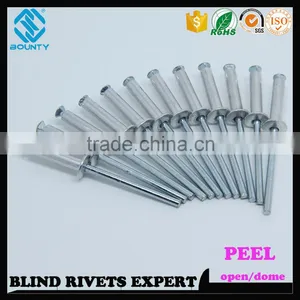 HOT SELLING OPEN END FACTORY RECESSED CROWN ALU/ST PEEL RIVETS thumbnail-2