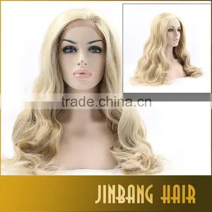 2016 High Quality Blonde Long Loose Curl Synthetic Lace Front Wigs Heat Resistant Lace Front Wigs thumbnail-4