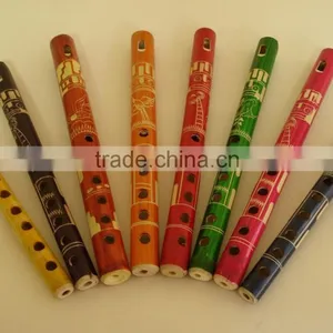 Peru Quality 25cm Colored Bamboo Flute thumbnail-1