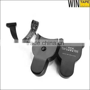 1.5meters Lock Retractable Auto Fiberglass Logo Printed Waist Cicumference Black Body Tape Measure Fitness Quality Choice thumbnail-2