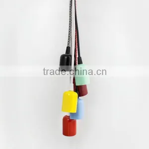Colorful Pendant Lamp Cord Set Metal Hanging Light thumbnail-1