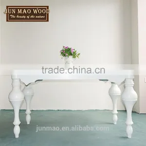 Rome Table Legs Birch Wood Modern European White Dining Table Design thumbnail-2