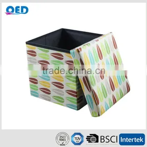Rectanglar Ottoman Faux Leather Storage Box thumbnail-2