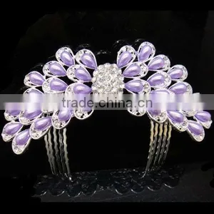Rhinestone Pearl Hair Combs thumbnail-1
