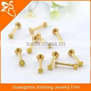 Double Jeweled Cross Labret Piercing Body Jewelry thumbnail-4