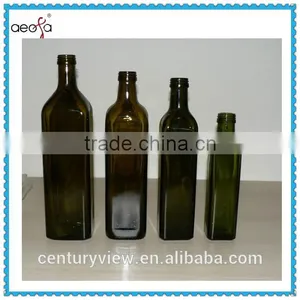 250ml,500ml,750ml,1000ml Antique Green Olive Oil Glass Bottle thumbnail-1