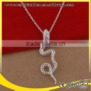 Snake Design Silver Chain Pendant, 925 Silver Pendant thumbnail-1