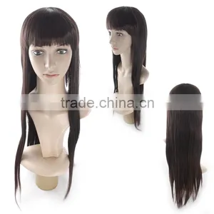 80CM Women's Long Straight Wig Wtih Full Bangs African American Wig Accept Paypal thumbnail-1