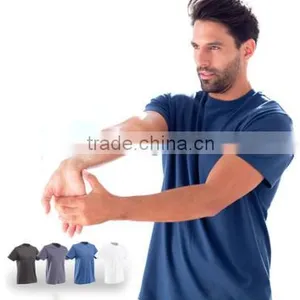 Mens Spring Autumn Short Sleeve Running Shirt Dark Grey thumbnail-2