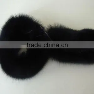 Popular Design Raccoon Fur Coat Sleeves Cuffs Fox Fur Hand Covers Ladies Coat Sleeve Decoration thumbnail-5