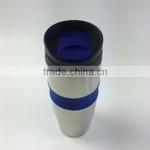 2016 New Hot Double Wall Insulated Stainless Steel Coffee Mug With Silicon thumbnail-1