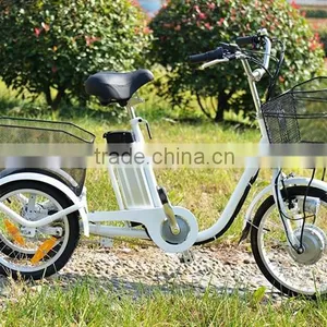 2015 Fashion Pedal Assisted Electric Tricycle With Front and Rear Baskets thumbnail-2