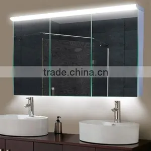 Thee Doors Cabinet With Vertical LED Illumination and Mirrored Sides. thumbnail-1