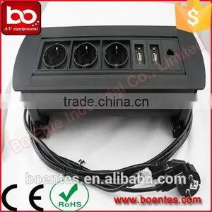 CE Approved Manual Type Rotating Desktop Socket With German Power Plug thumbnail-1