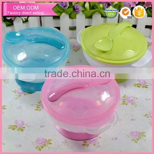 Stay Put Children Food Feeder Sets Suction Plastic Baby Feeding Bowl With Spoon thumbnail-1