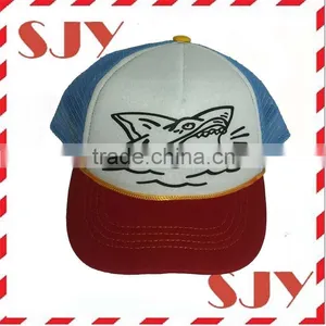 Flat Billed Trucker Cap With Mesh Back M L XL Adjustable Hat thumbnail-1
