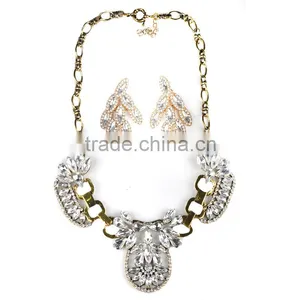 Fashion Crystal Alloy Necklace Earring Set Jewelry thumbnail-3