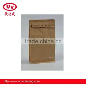Brown Kraft Paper Flat Bottom Coffee Bag With Valve thumbnail-5
